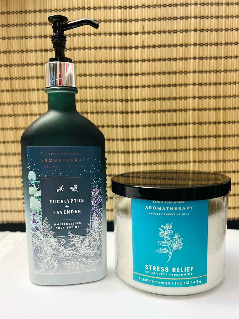 B&BW Aromatherapy Eucalyptus Lavender Body Lotion & 3-Wick Candle Set